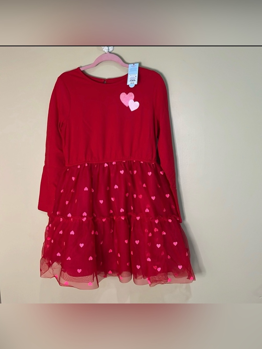Cat & Jack Tulle skirt sequin hearts Valentine dress plus size XXL 16/18